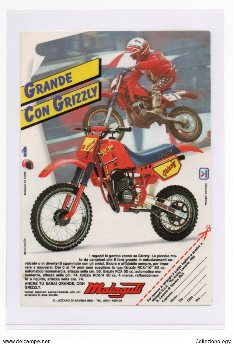 PUBBLICITA' MOTO GRIZZLY MALAGUTI 1987 VINTAGE ADVERTISING RECLAME WERBUNG - Werbung