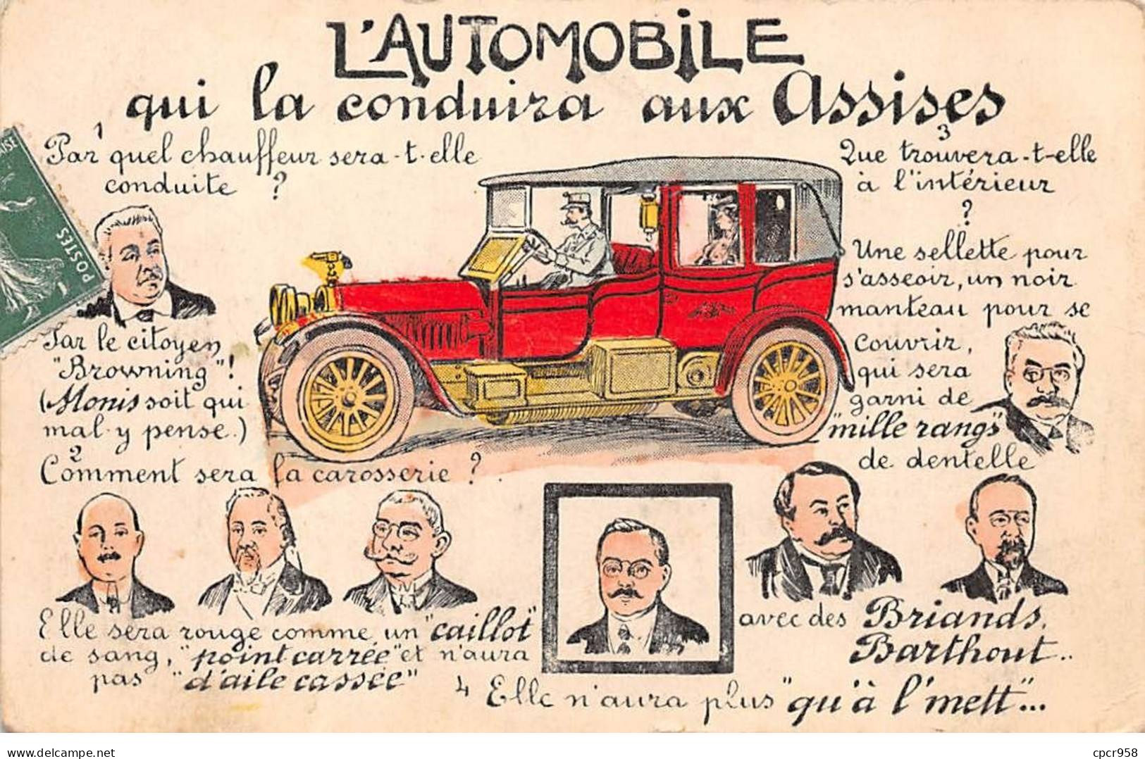 Métiers - N°86856 - Justice - L'Automobile Qui La Conduira Aux Assises - Sonstige & Ohne Zuordnung
