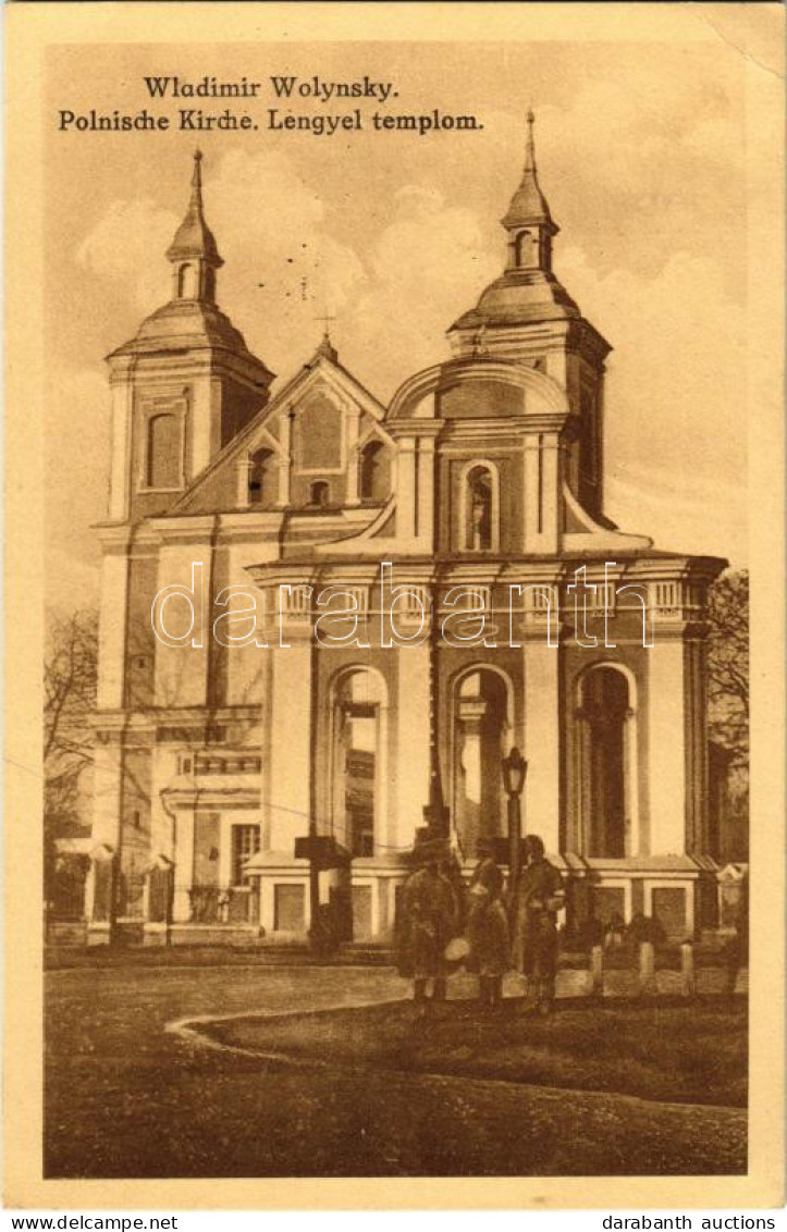 * T2/T3 1916 Volodymyr-Volynskyi, Wladimir Wolynsky; Polnische Kirche / Lengyel Templom / Polish Church. Verlag Löw & St - Non Classés