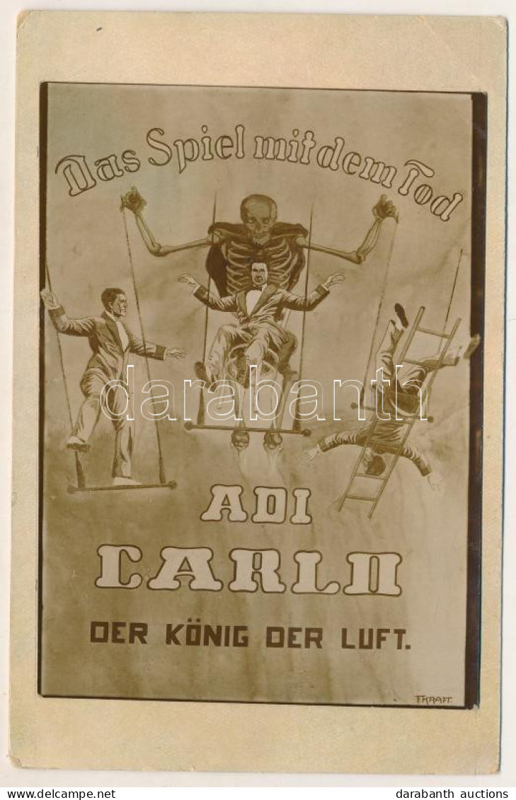 ** T2/T3 Adi Carlo Der König Der Luft. Das Spiel Mit Dem Tod / Cirkuszi Levegőakrobata Reklámja / Circus Aerialist Acrob - Unclassified