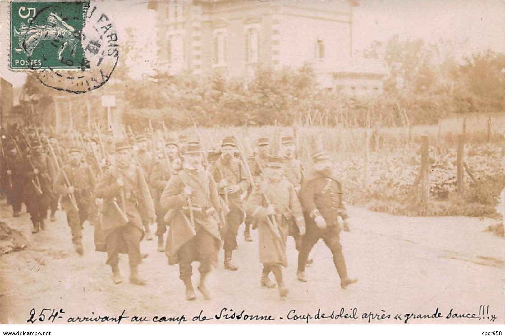 02 - N°86932 - SISSONNE - 254ème Arrivant Au Camp De Sissonne - Carte Photo - Sissonne