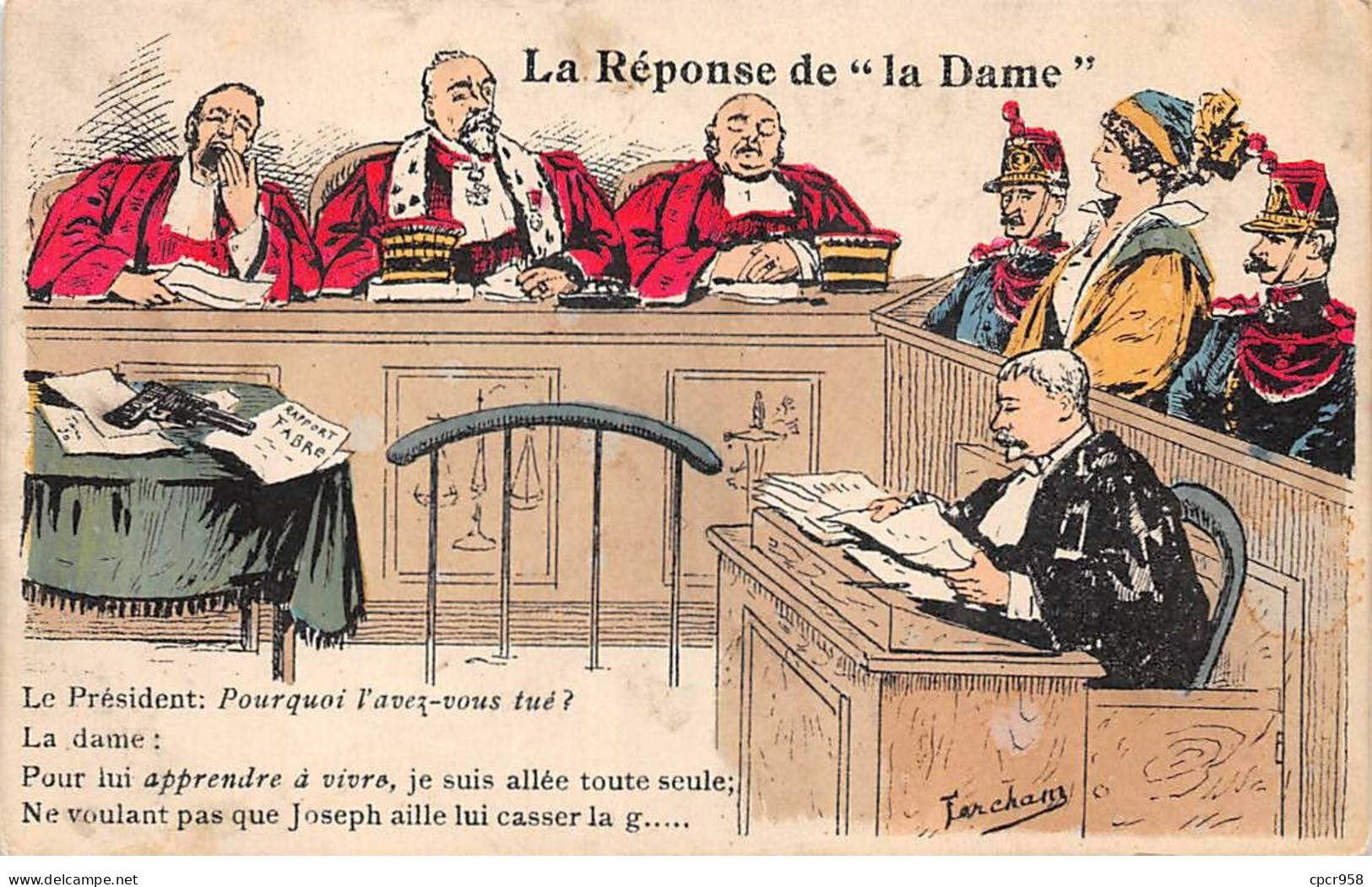 Métiers - N°86855 - Justice - Farcham - La Réponse De La Dame - Other & Unclassified