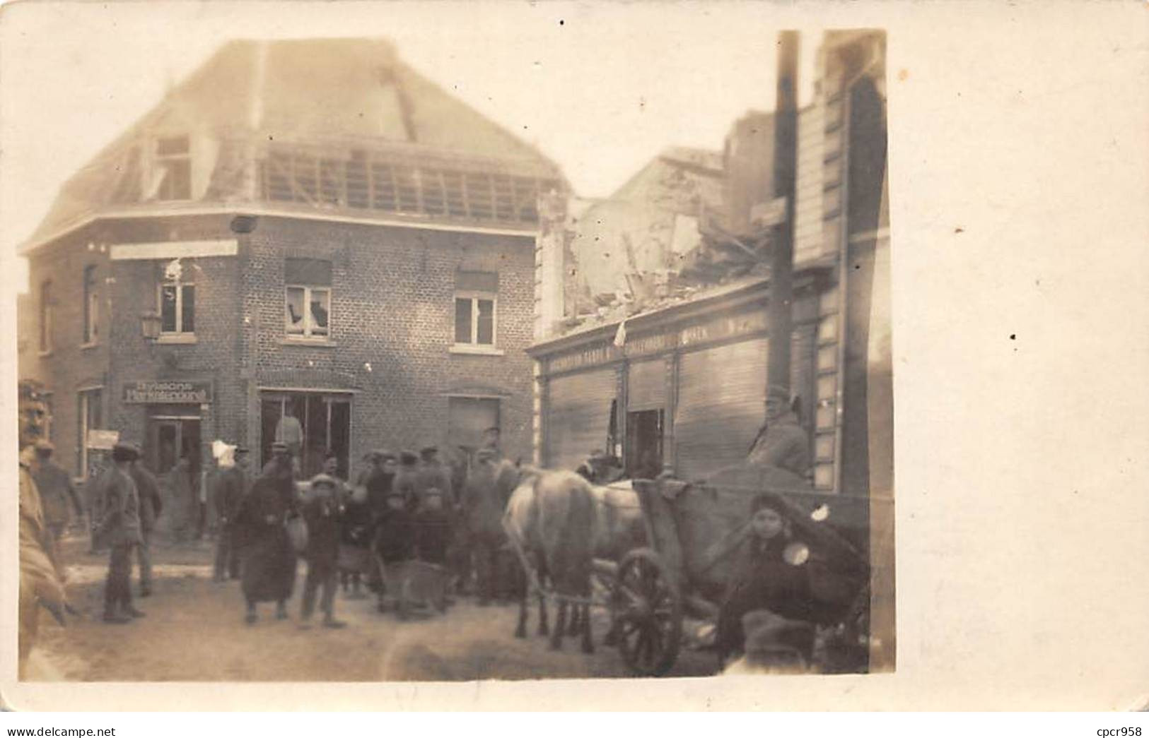 Allemagne - N°86877 - A Identifier - Hommes Dans Une Rue, Avec Des Attelages - Carte Photo - A Identificar