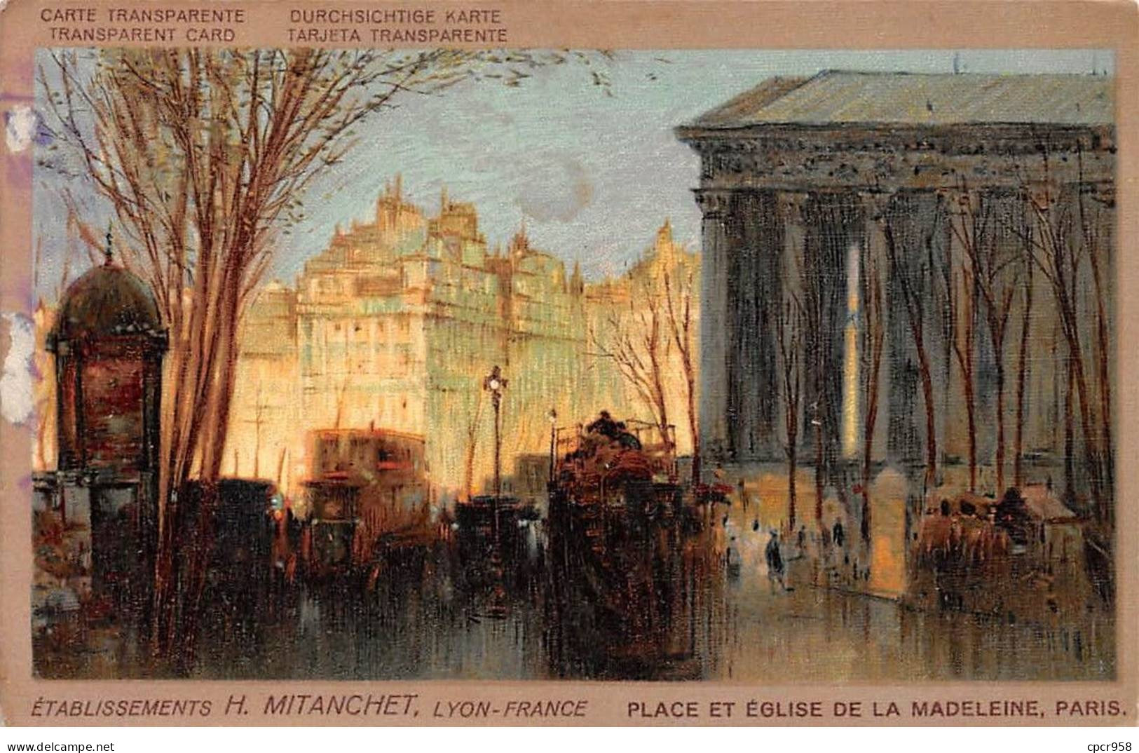 Fantaisie - N°86847 - Carte A Systèmes - Ets H. Mitanchet - Place Et Eglise De La Madeleine PARIS - Carte Transparente - Met Mechanische Systemen