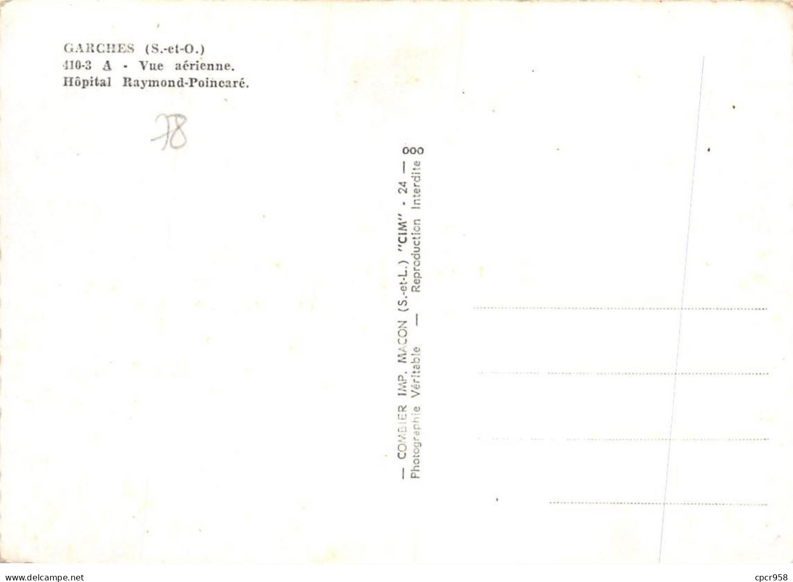 78 - SAN62162 - GARCHES - Vue Aérienne - Hôpital Raymond Poincaré - Combier - CPSM 10x15 Cm - Autres & Non Classés