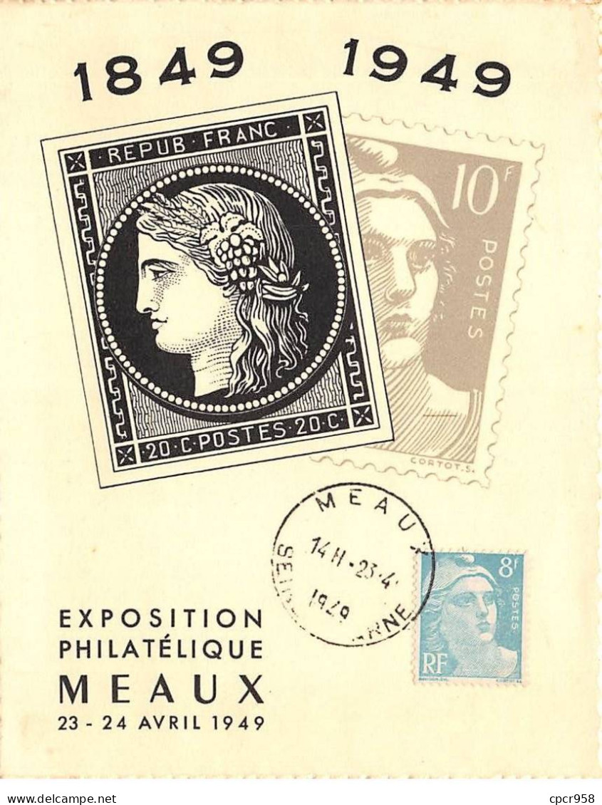 77 - SAN62125 - MEAUX - 1849-1949 - Exposition Philatélique  - CPSM 10x15 Cm - Meaux