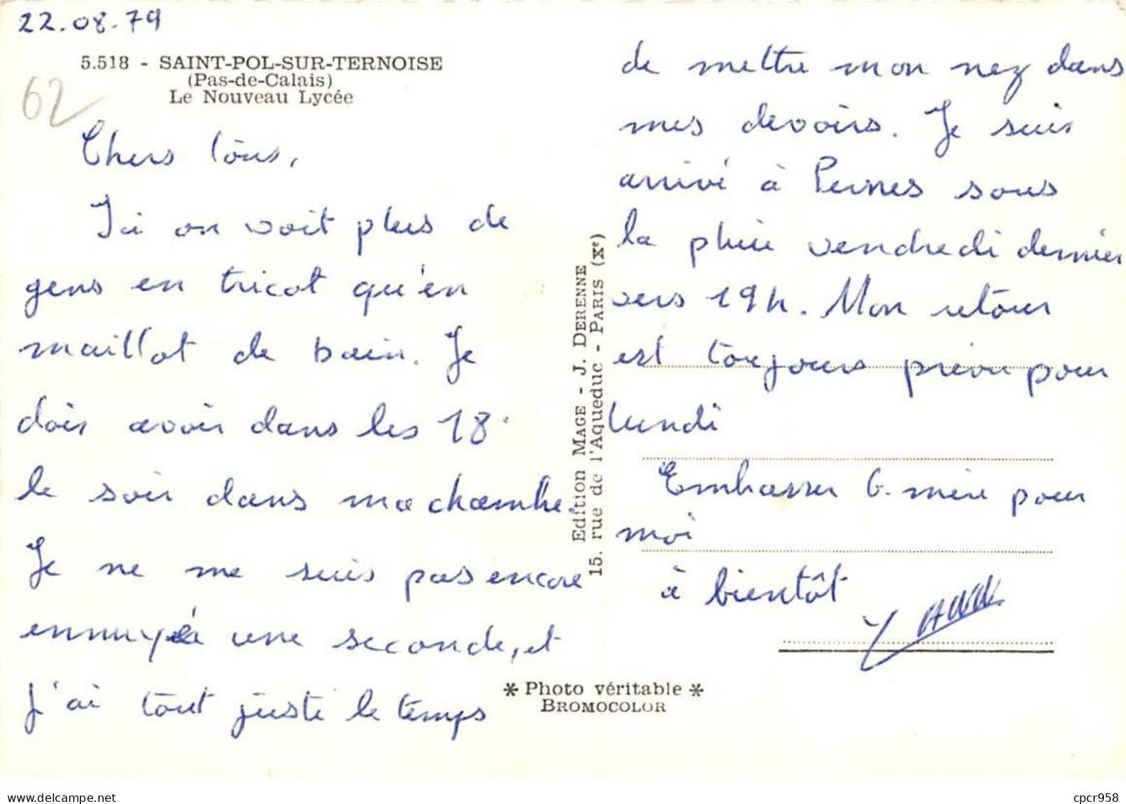 62 - SAN61937 - SAINT POL SUR TERNOISE - Le Nouveau Lycée - Mage - CPSM 10x15 Cm - Saint Pol Sur Ternoise