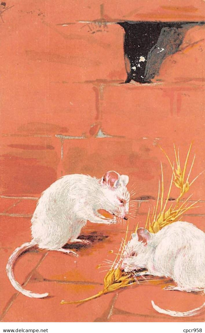 Fantaisie - N°86465 - Souris Blanches Mangeant Un épi De Blé - Andere & Zonder Classificatie