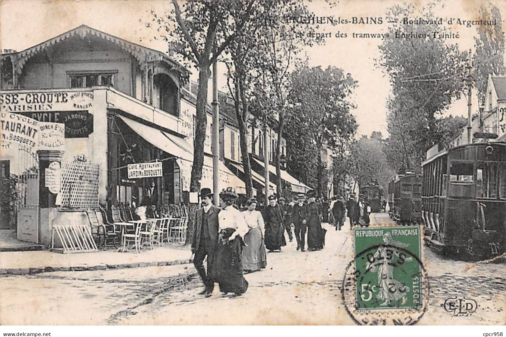 95-AM22717.Enghien Les Bains.Boulevard D'Argenteuil.Départ Des Tramways Enghien-Trinité - Enghien Les Bains