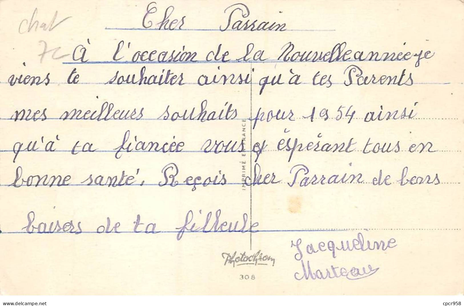 Animaux - N°86717 - Chats - Heureuse Année - Chat Apportant Une Lettre à Un Autre - Gatti