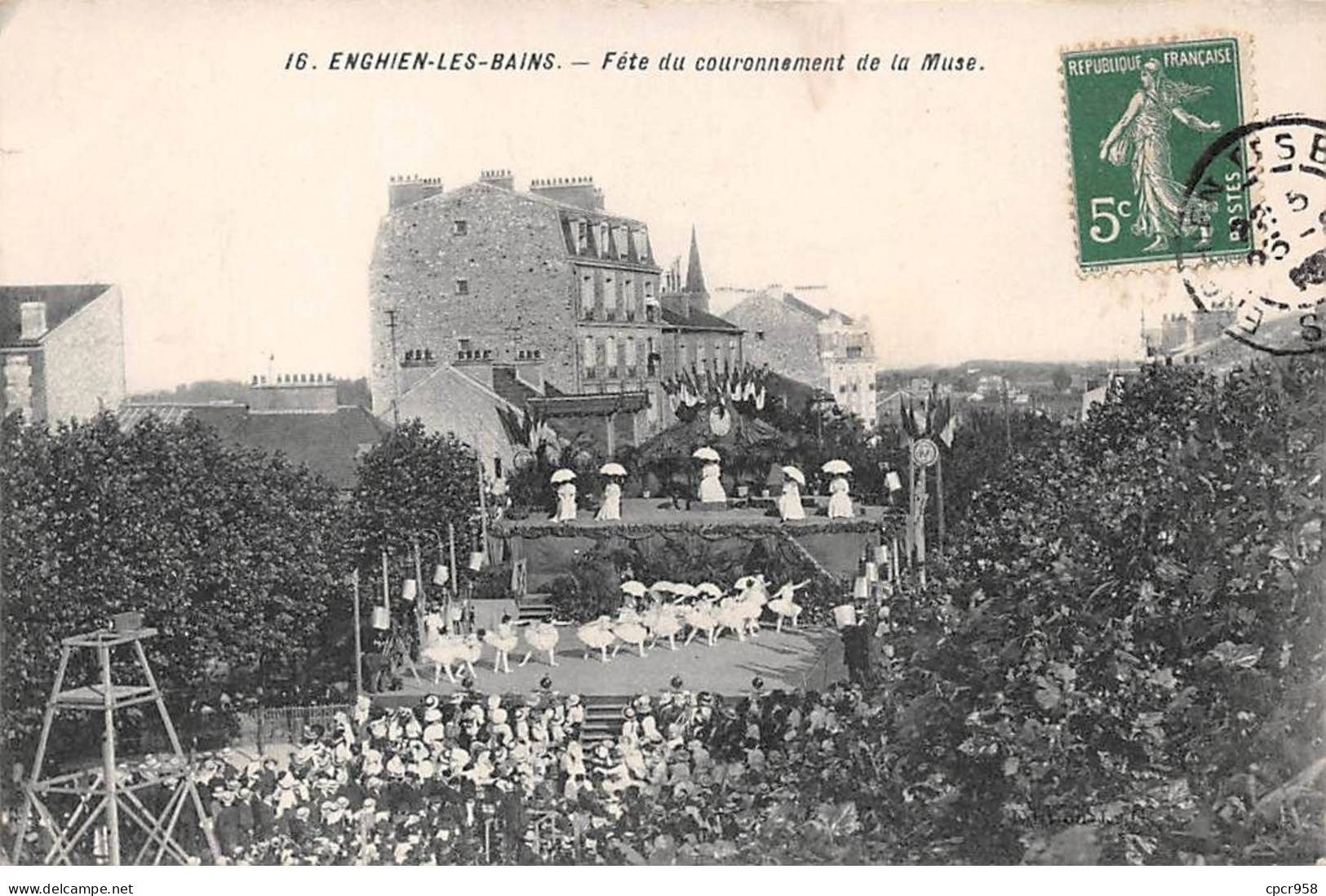 95-AM22715.Enghien Les Bains.N°16.Fête Du Couronnement De La Muse.Pli - Enghien Les Bains