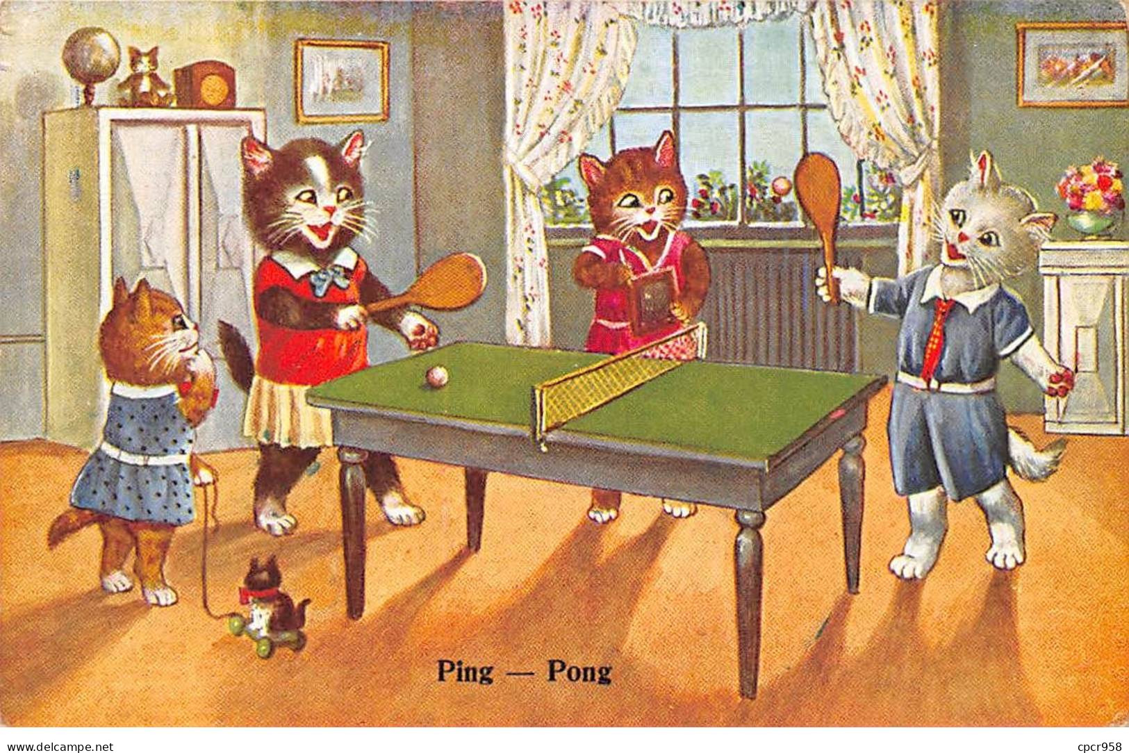 Illustrateur - N°86341 - Arthur Thiele - Ping-Pong - Chats Habillés Jouant Au Ping-pong - Thiele, Arthur