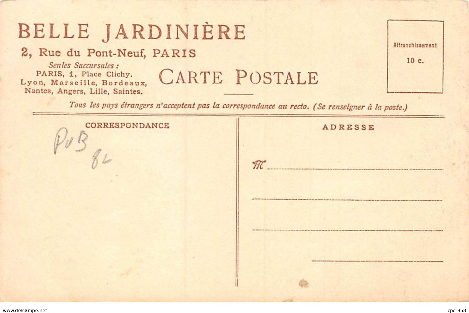 Publicité - N°86549 - Les Cartes Postales Aquarelles De La Belle Jardinière - Série 2- Paysage - Publicidad