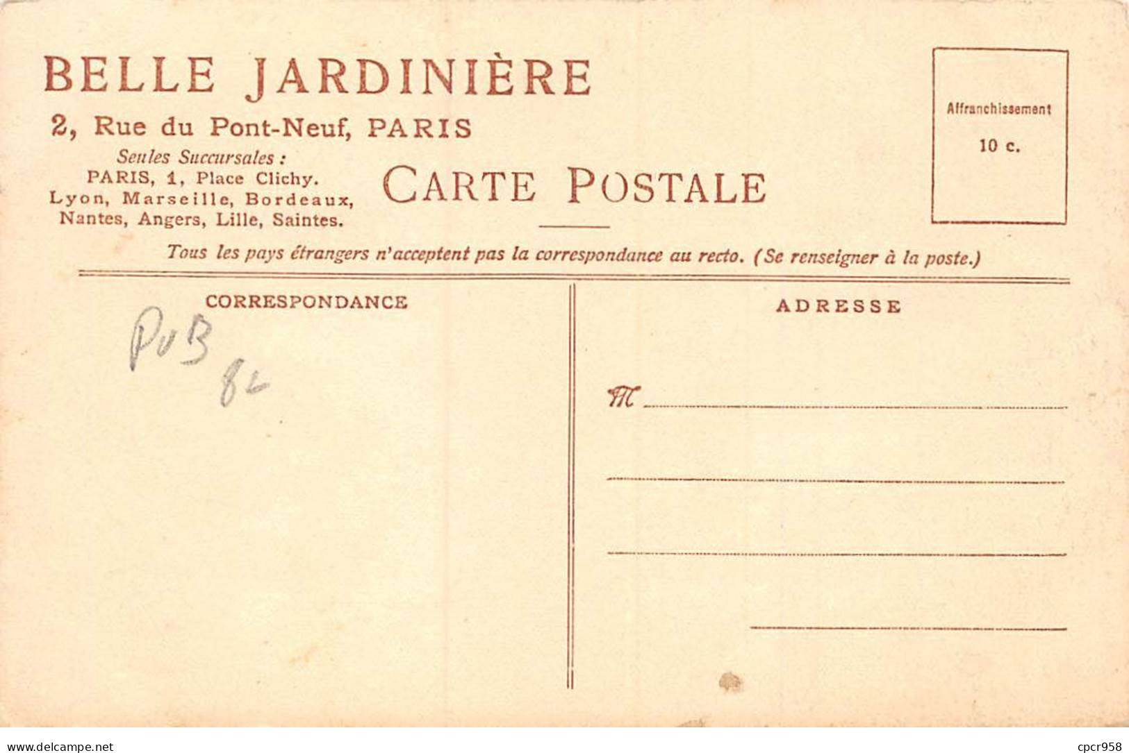 Publicité - N°86549 - Les Cartes Postales Aquarelles De La Belle Jardinière - Série 2- Paysage - Werbepostkarten