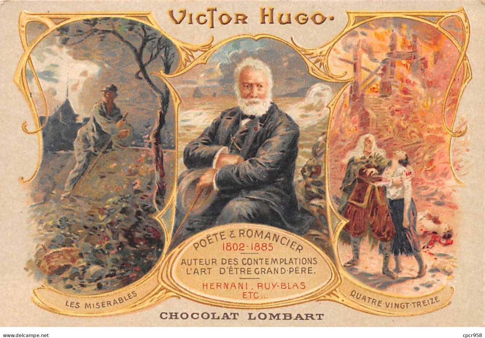 Publicité - N°86547 - Chocolat Lombart - Victor Hugo, Les Misérables, Quatre Vingt Treize - Werbepostkarten