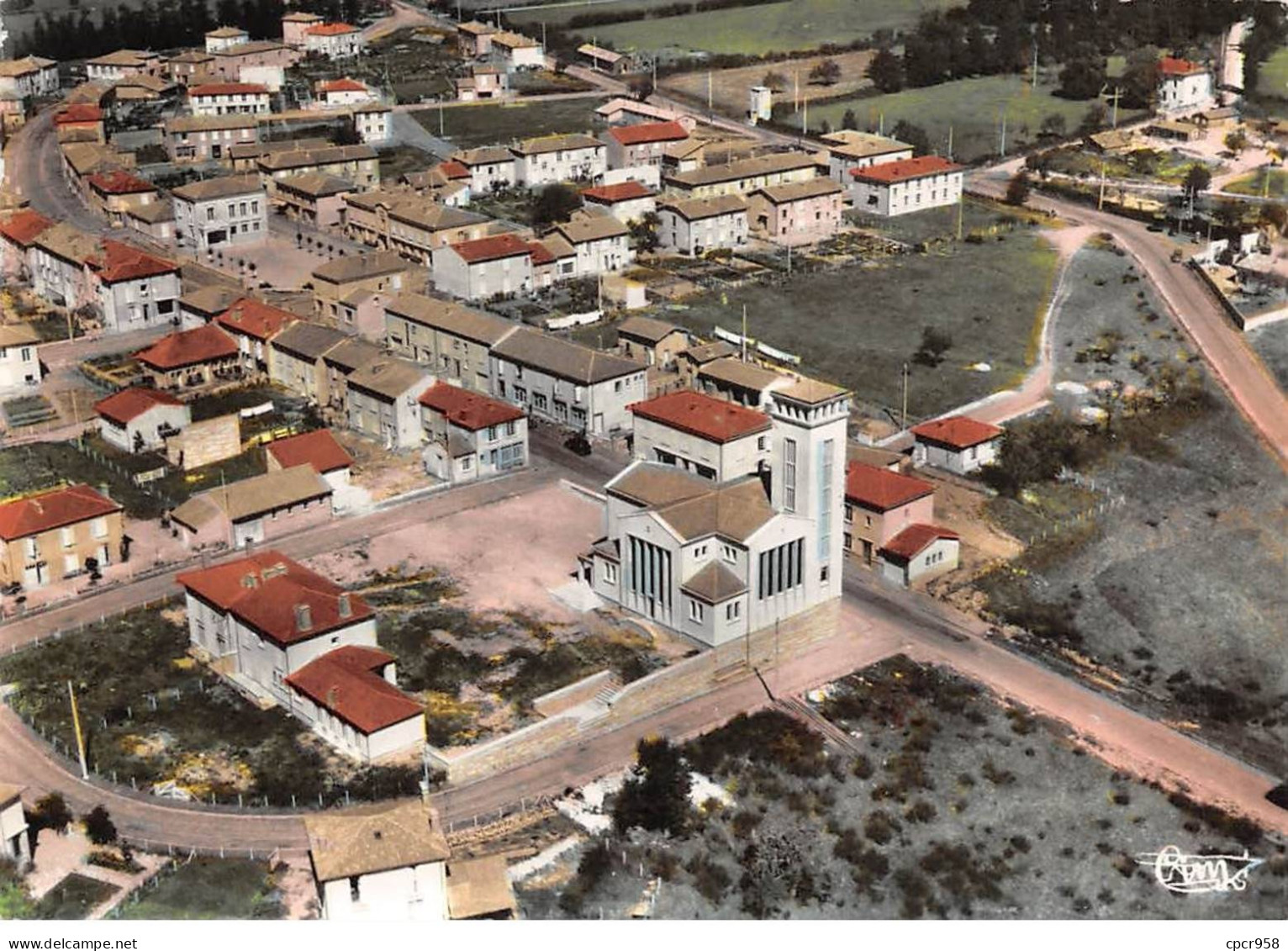 87 - SAN62276 - ORADOUR SUR GLANE - La Nouvelle Eglise - Vue Aérienne - Combier - CPSM 10x15 Cm - Oradour Sur Glane