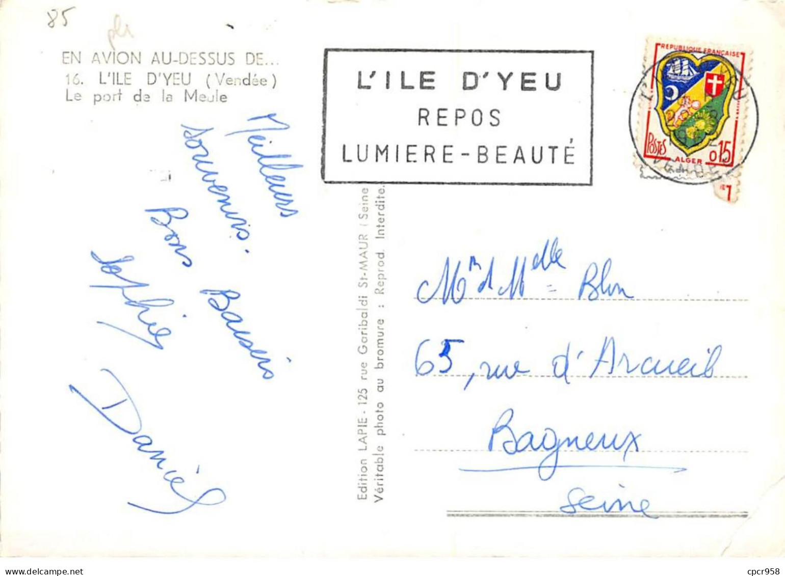 85 - SAN62193 - ILE D'YEU - Le Port De La Meule - Lapie - CPSM 10x15 Cm - Ile D'Yeu