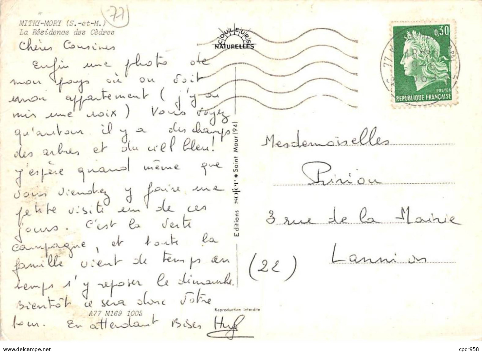 77 - SAN62127 - MITRY MORY - La Résidence Des Cèdres - Sofer  - CPSM 10x15 Cm - Mitry Mory