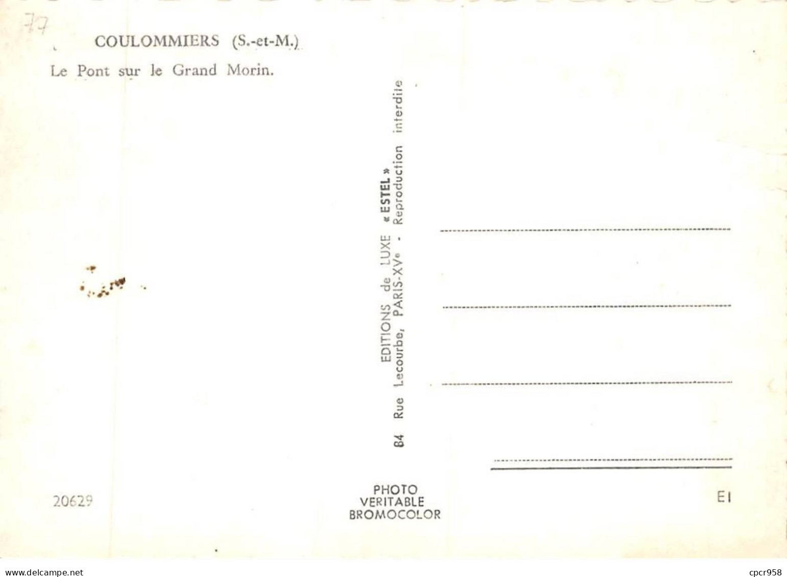 77 - SAN62149 - COULOMMIERS - Le Pont Sur Le Grand Morin - Editions De Luxe  - CPSM 10x15 Cm - Coulommiers