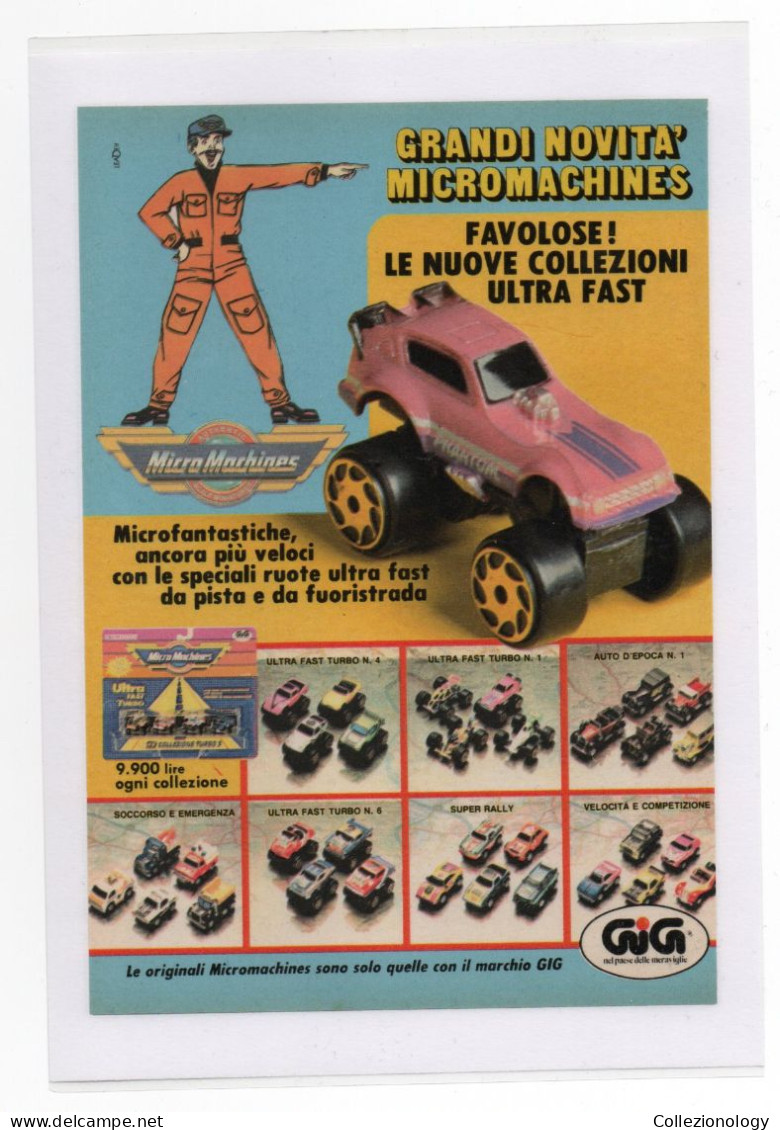 PUBBLICITA' GIG MICRO MACHINES ULTRA FAST 1987 VINTAGE ADVERTISING RECLAME WERBUNG - Werbung