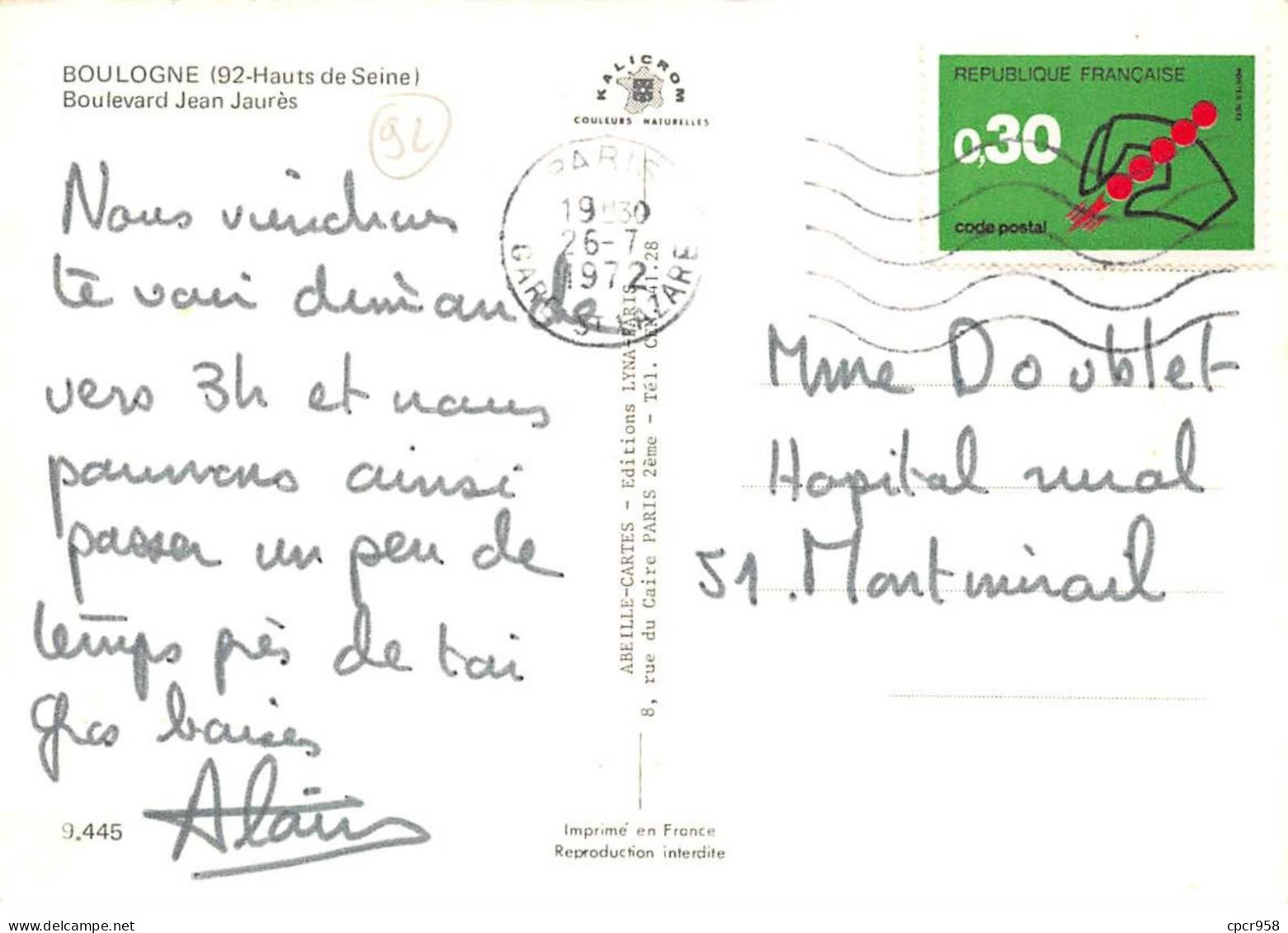 92 - SAN62402 - BOULOGNE - Boulevard Jean Jaurès - Abeille Cartes - CPSM 10x15 Cm - Boulogne Billancourt