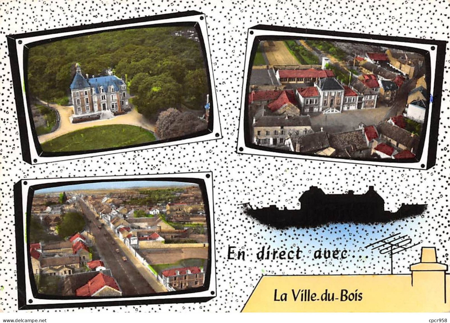 91 - SAN62375 - LA VILLE DU BOIS - L'Institution Du Sacré CÅu - La Mairie - La Route Nationale N°20 - CPSM 10x15 Cm - Autres & Non Classés