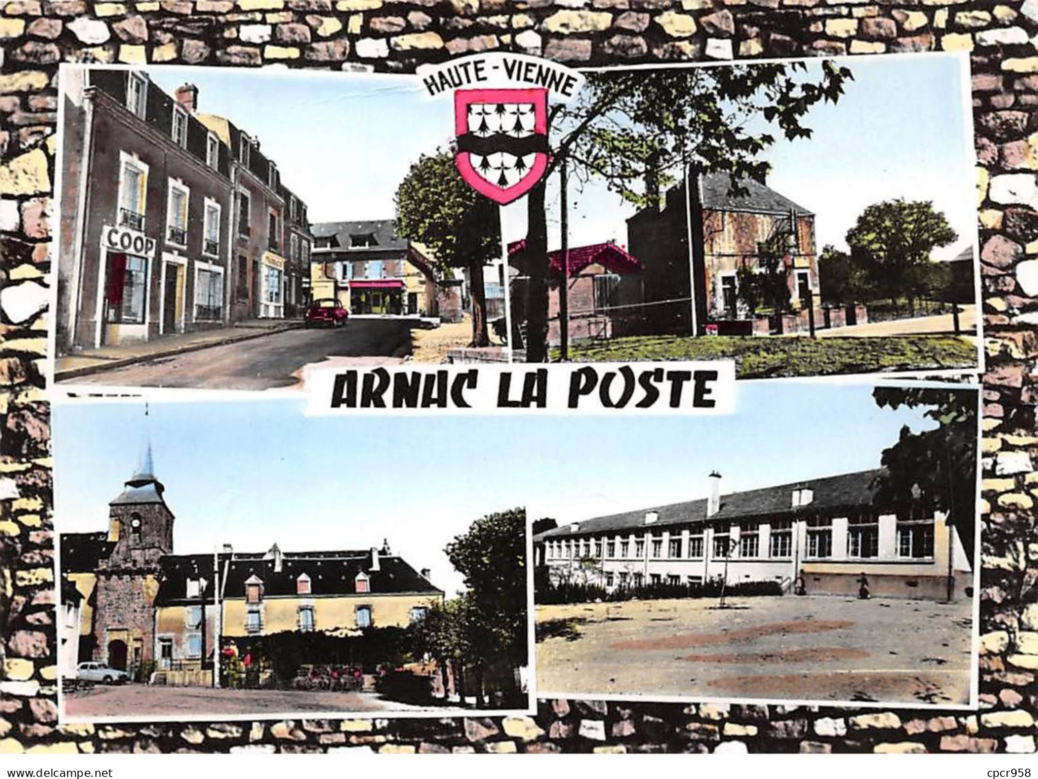 87 - SAN62281 - ARNAQUE LA POSTE - La Rue Principale - La Poste - La Place De L'Eglise - Groupe Scolaire- CPSM 10x15 Cm - Other & Unclassified