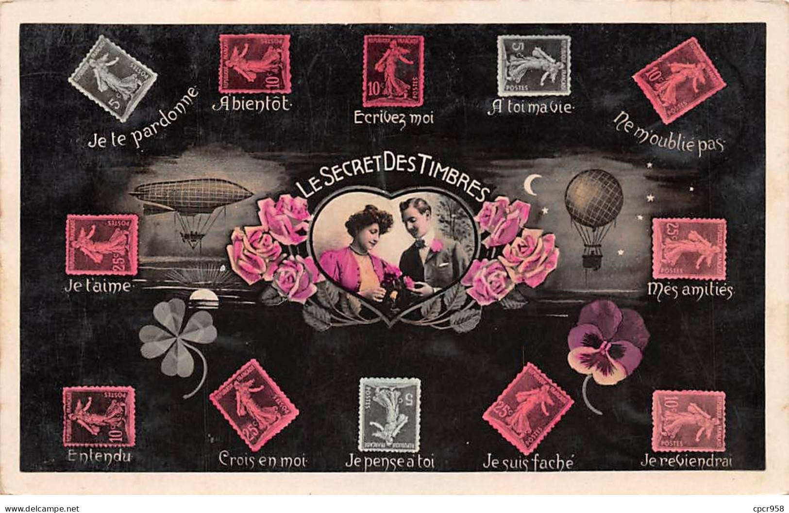 Représentations Timbres - N°87845 - Le Secret Des Timbres - Je Te Pardonne, A Bientôt ... - Couple, Roses - Briefmarken (Abbildungen)