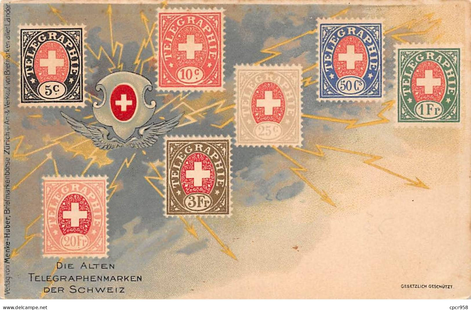 Représentations Timbres - N°87840 - Die Alten Telegraphenmarken Der Schweiz - Timbres De Suisse - Stamps (pictures)