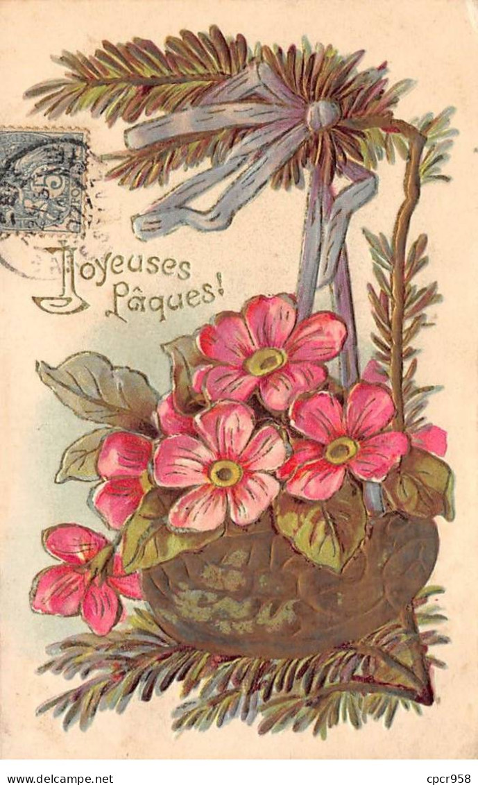 Pâques - N°87437 - Joyeuses Pâques - Fleurs - Carte Gaufrée - Ostern