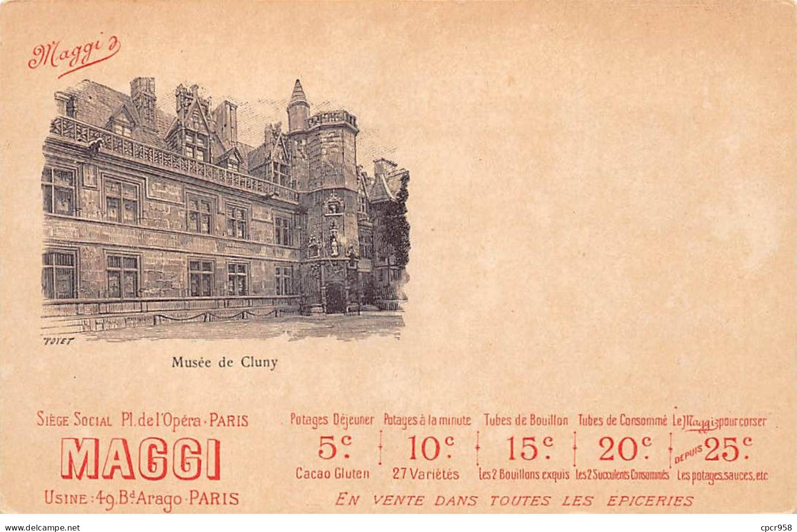 Publicité - N°86558 - Poyet - Musée De Cluny - Maggi - Werbepostkarten