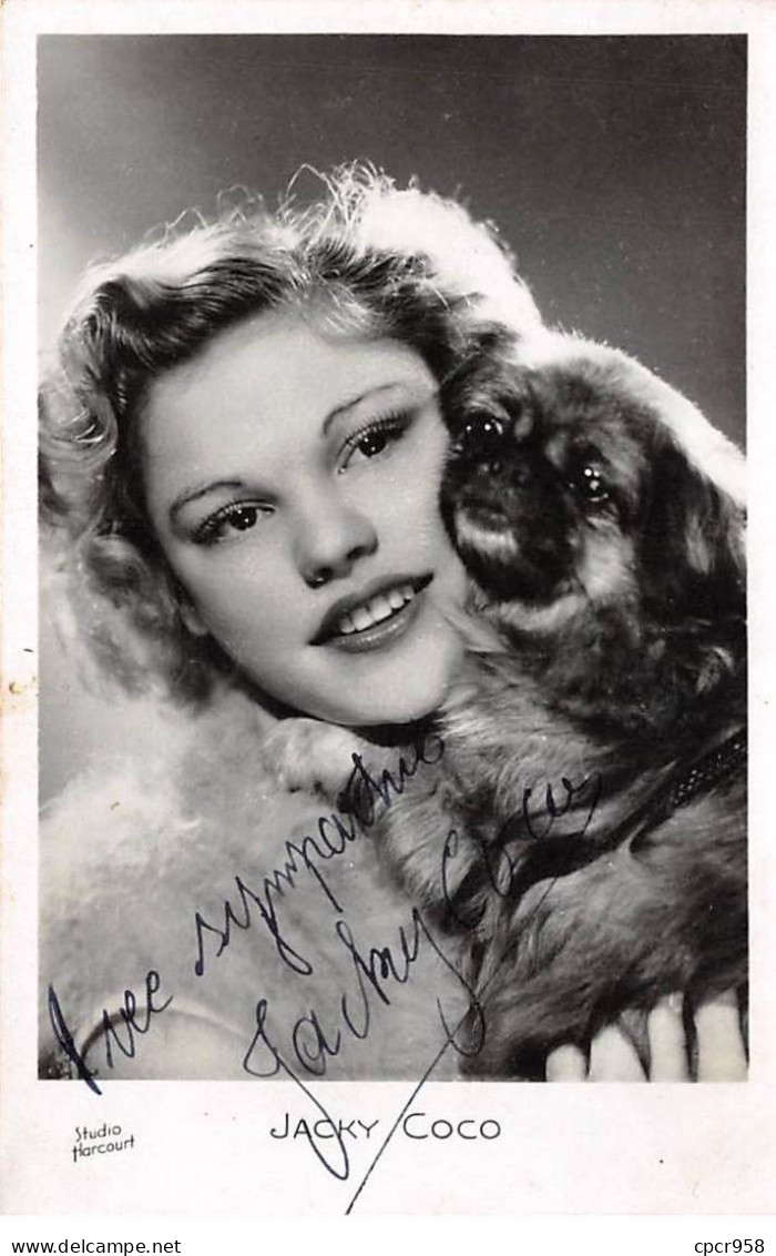 Artiste - N°86826 - Jacky Coco Avec Son Chien - Carte Avec Autographe, Studio Harcourt - Artistas