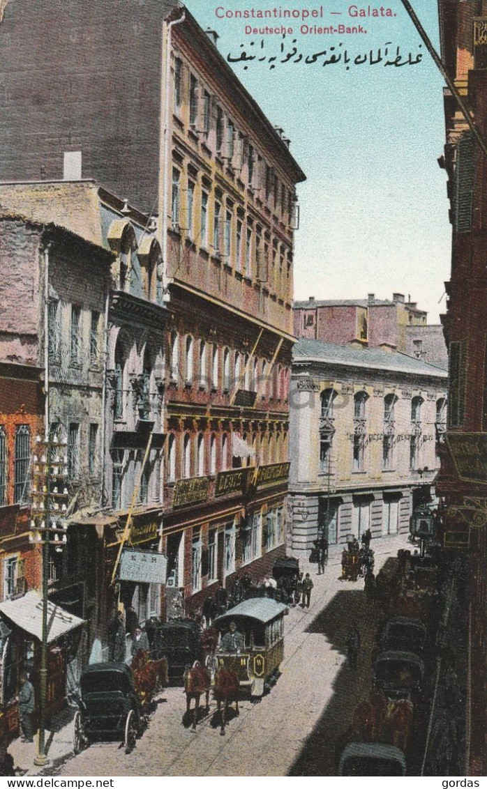 Turkey - Constantinople - Istanbul - Galata - Deutsche Orient Bank - Horse Tram - Carriage - Turkey