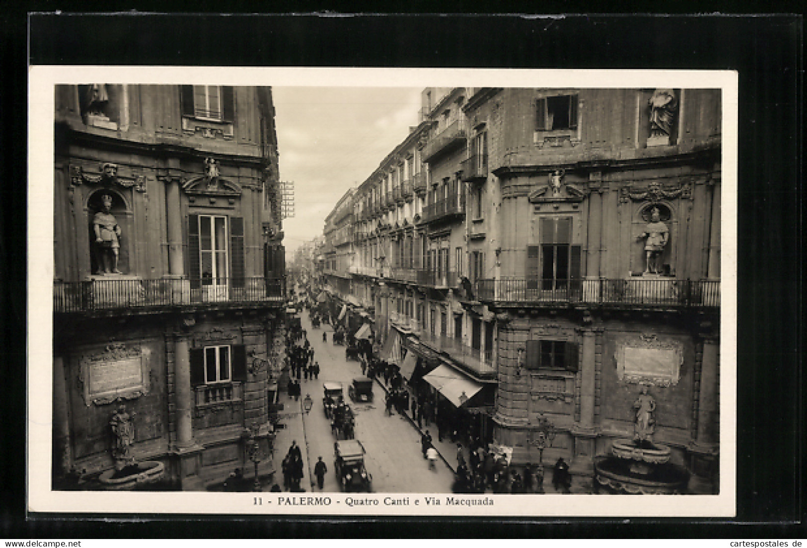 Cartolina Palermo, Quatro Canti E Via Macquada  - Palermo