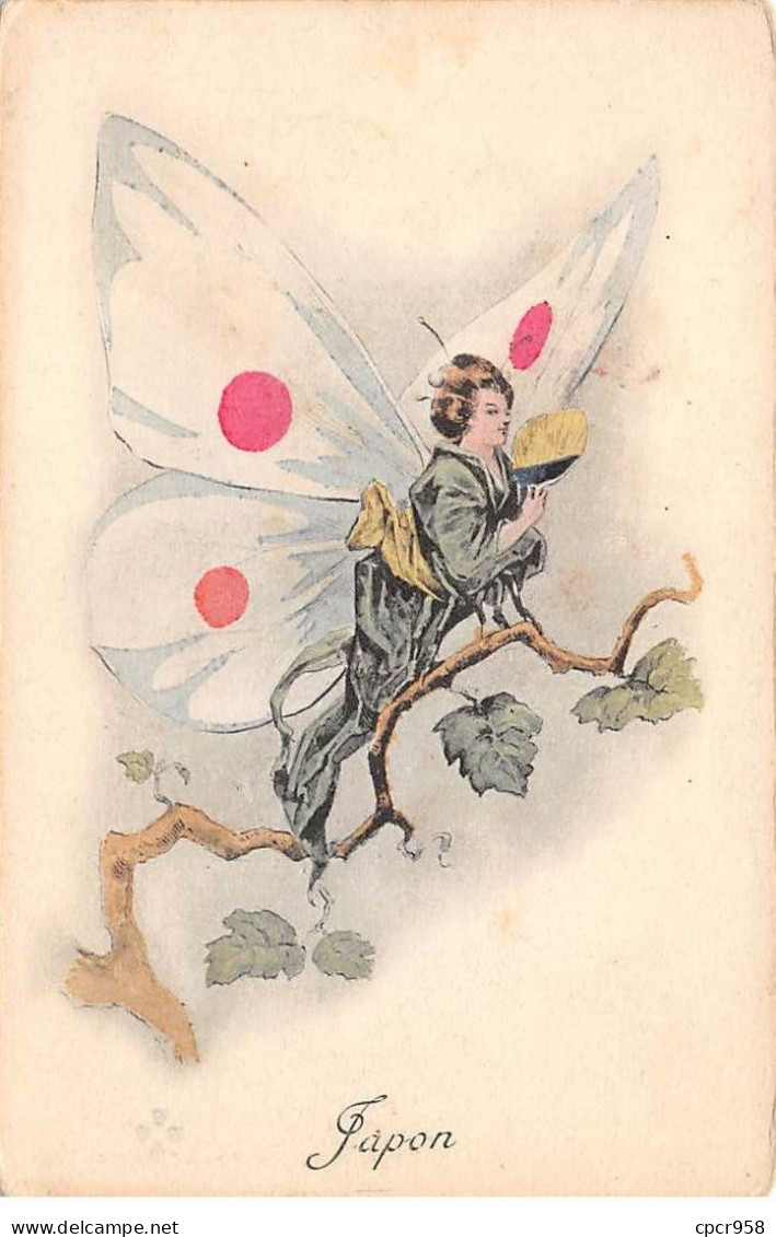 Japon - N°88024 - Jeune Femme Avec Des Ailes De Papillons Aux Couleurs Du Japon - Andere & Zonder Classificatie