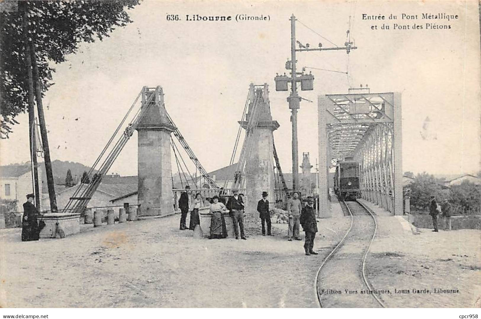 33 - LIBOURNE - SAN66792 - Entrée Du Pont Métallique Et Du Pont Des Piétons - Libourne