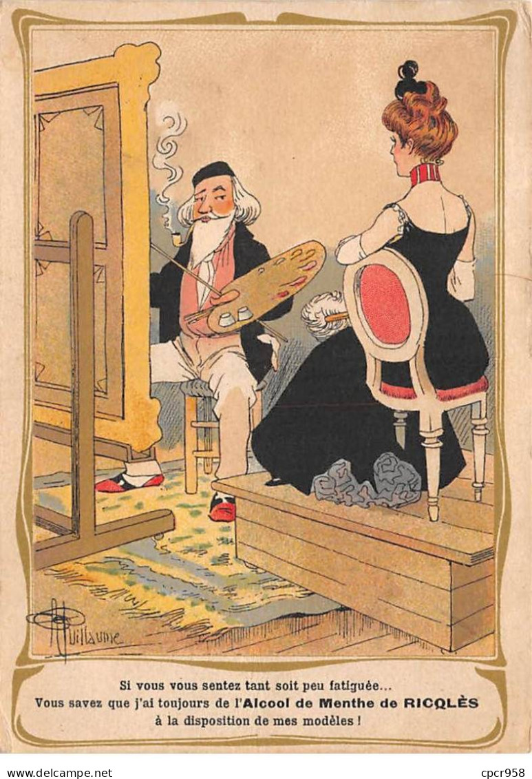 PUBLICITE - SAN65019 - Alcool De Menthe De Ricqlès - Homme Peignant Une Femme - Werbepostkarten