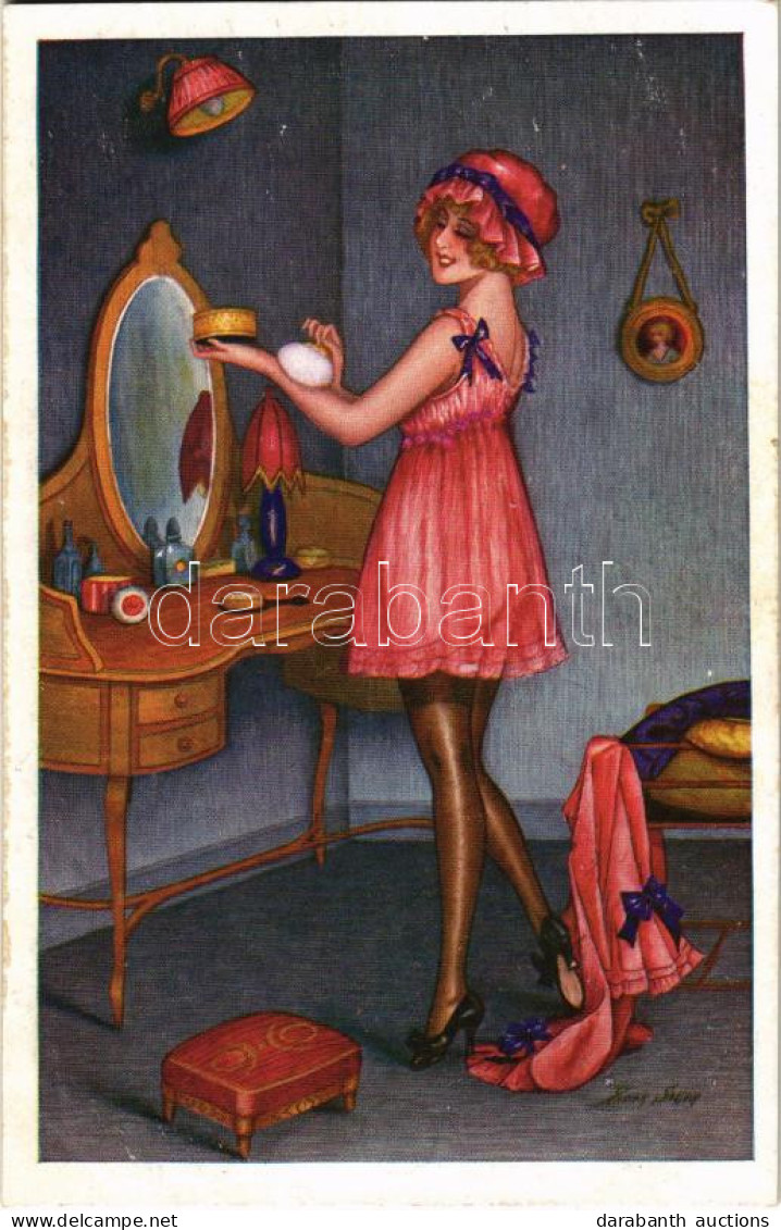 ** T2 Cabinet De Toilette. Fantaisies Trichromes. Paris, A. Noyer Serie No. 148. / French Gently Erotic Lady Art Postcar - Zonder Classificatie