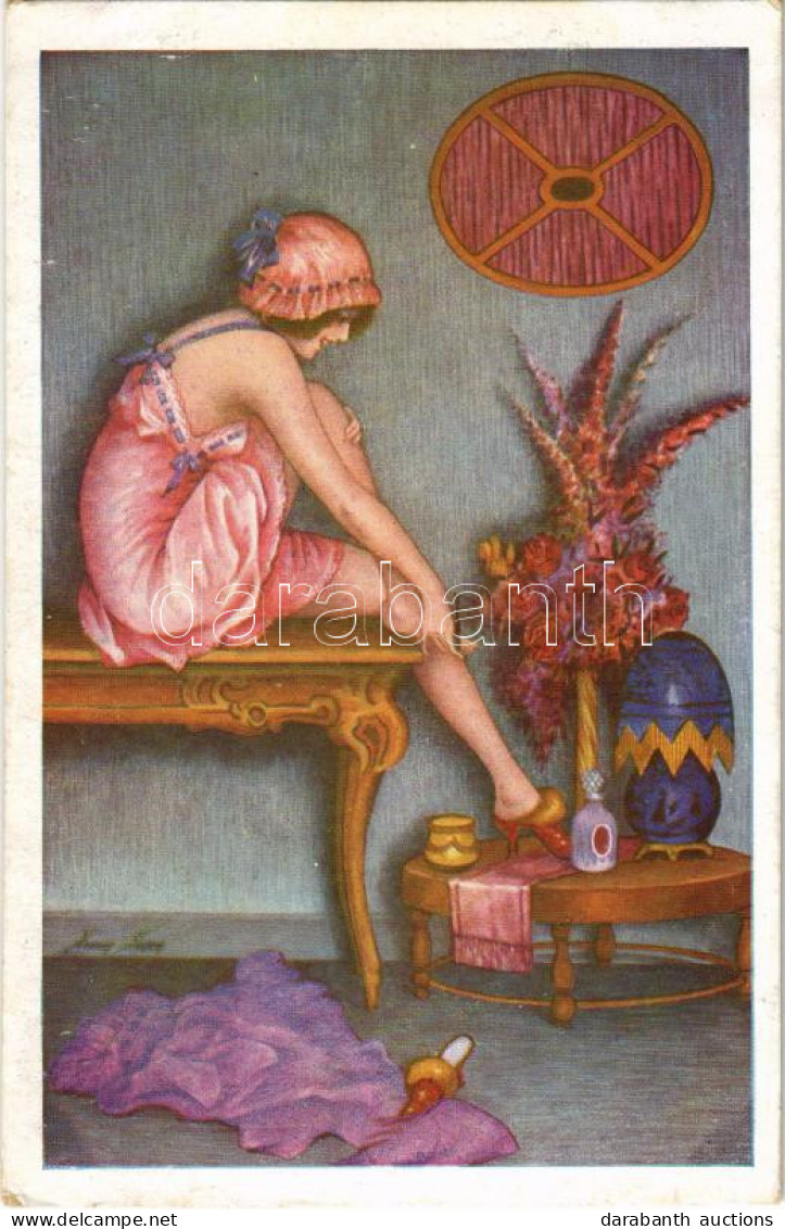 ** T2/T3 Cabinet De Toilette. Fantaisies Trichromes. Paris, A. Noyer Serie No. 148. / French Gently Erotic Lady Art Post - Unclassified