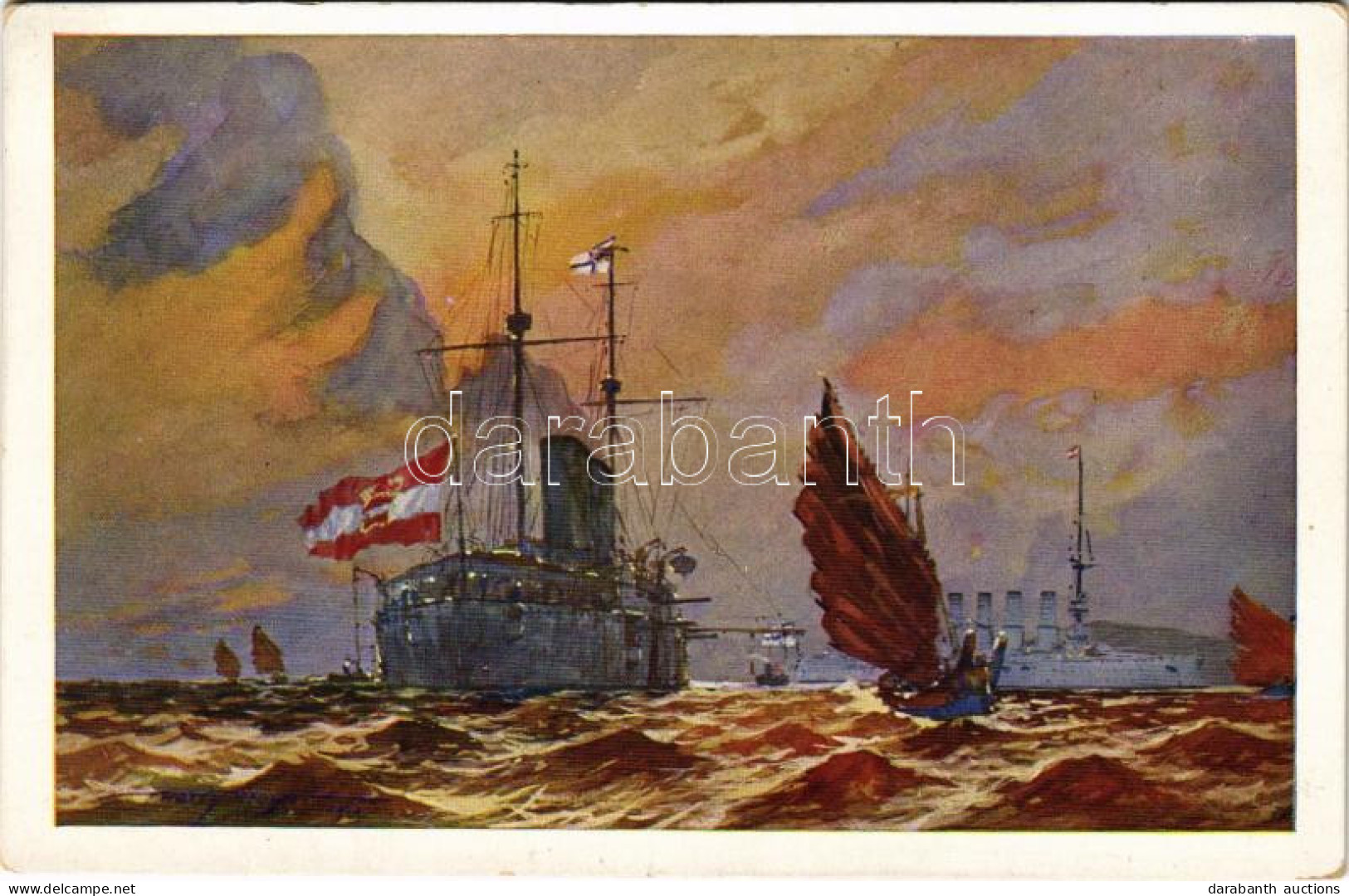 ** T1/T2 SMS Kaiserin Elisabeth Vor Kiautschou. K.u.K. Kriegsmarine. Verlag M. Schulz / WWI Austro-Hungarian Navy SMS Ka - Ohne Zuordnung