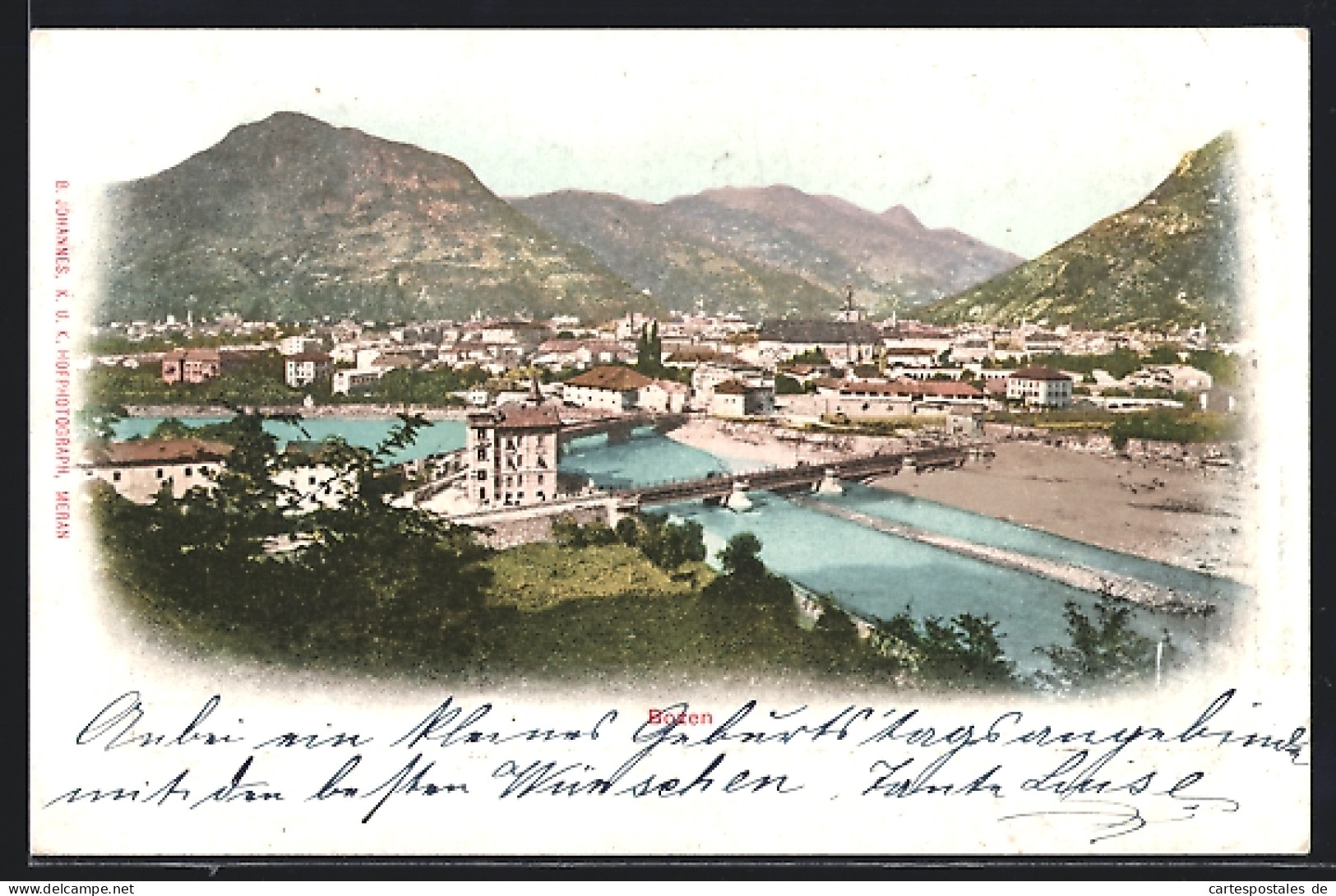 Cartolina Bozen, Ortsansicht Mit Flusspartie  - Bolzano