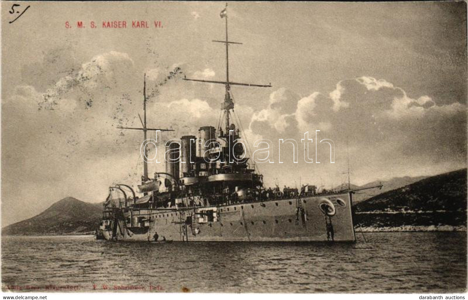 T2 ~1900 K.u.K. Kriegsmarine S.M. Schiff Kaiser Karl VI / SMS Kaiser Karl VI. Az Osztrák-Magyar Haditengerészet VI. Káro - Non Classés