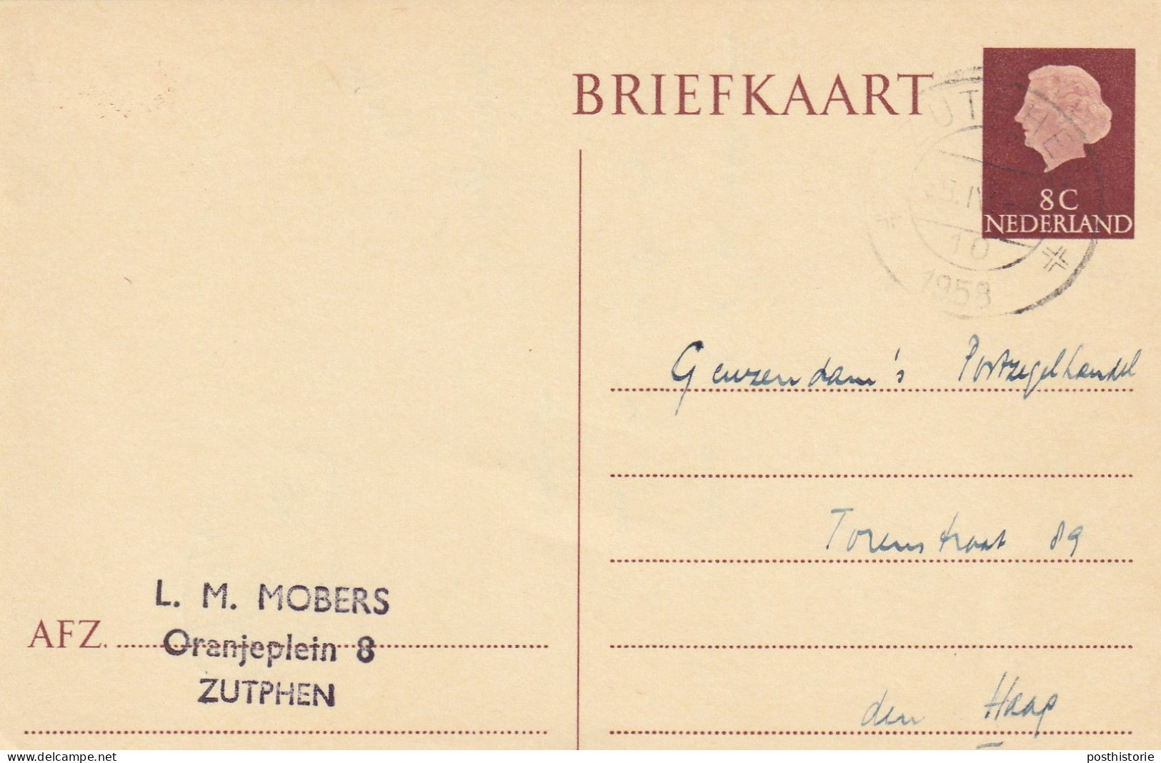 20 verschillende gebruikte briefkaarten 1948 / 1980