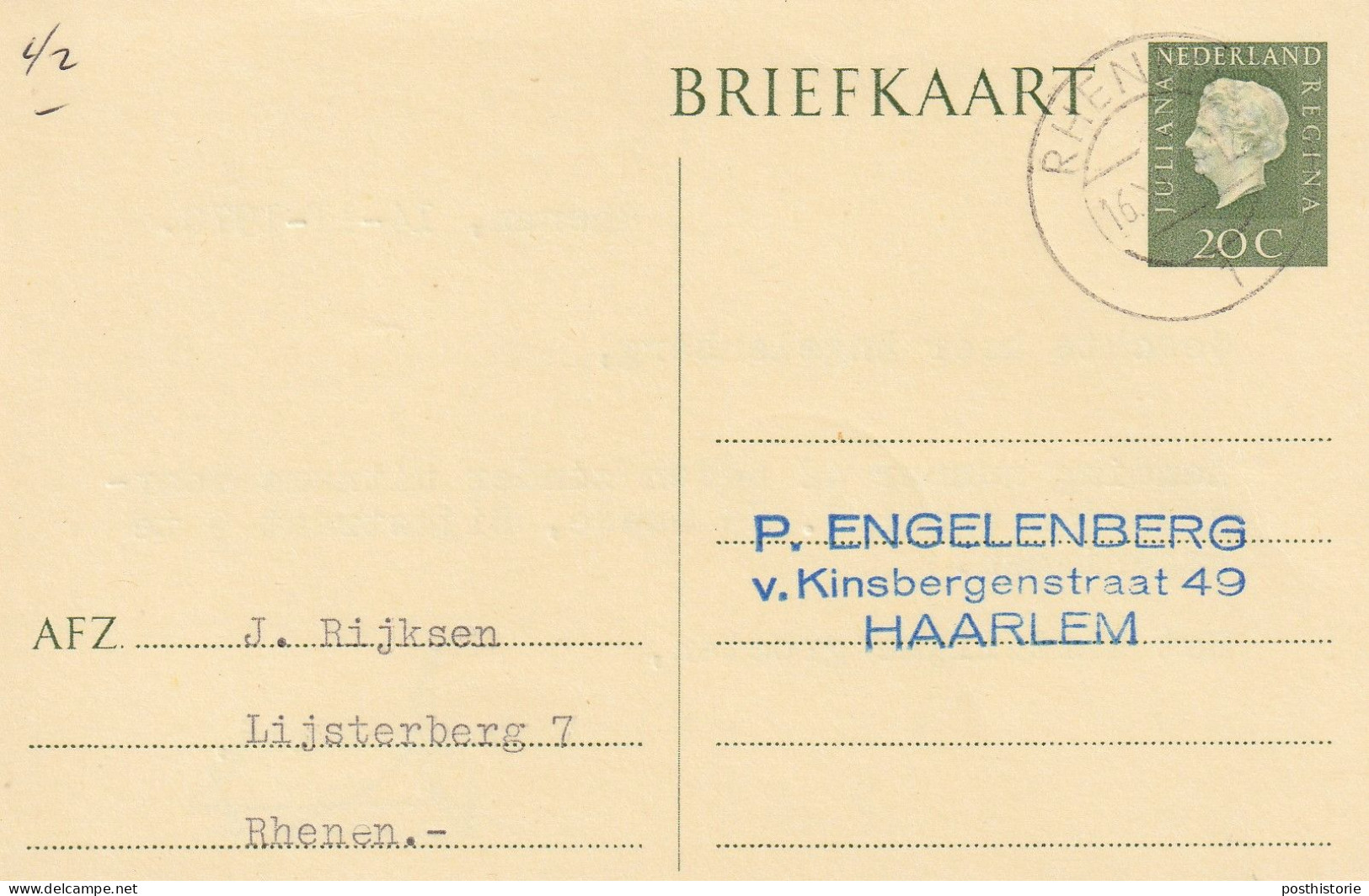 20 verschillende gebruikte briefkaarten 1948 / 1980