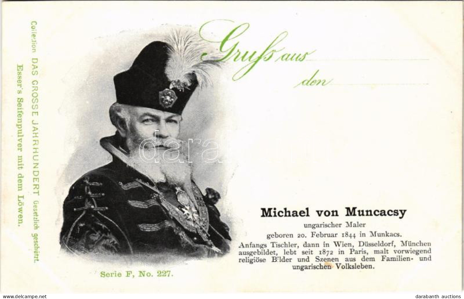 ** T2/T3 Munkácsy Mihály / Michael Von Muncacsy. Collection Das Grosse Jahrhundert. Serie F. No. 227. - Ohne Zuordnung