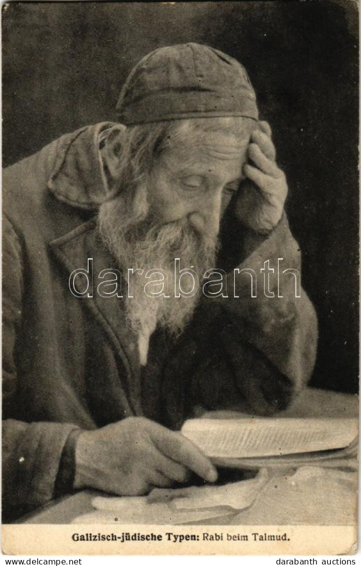 * T2/T3 Galizisch-jüdische Typen: Rabi Beim Talmud. Verlag E. Schreier / Galician Jewish Rabbi Reading The Talmud, Judai - Non Classés