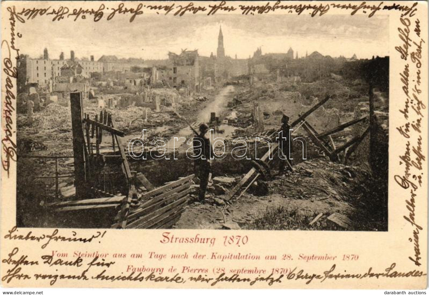 T2/T3 1901 Strasbourg, Strassburg 1870. Vom Steinthor Aus Am Tage Nach Der Kapitulation Am 28. September 1870. / Francia - Unclassified