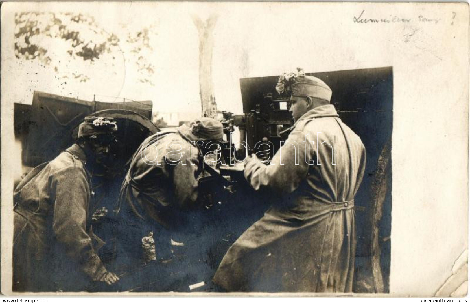 T2/T3 1915 Magyar Katonák Nagymaroson Ahogy Visegrád Felé Lövöldöznek Az Első Világháborúban, Asbóth Jancsi Irányzófőtüz - Non Classés