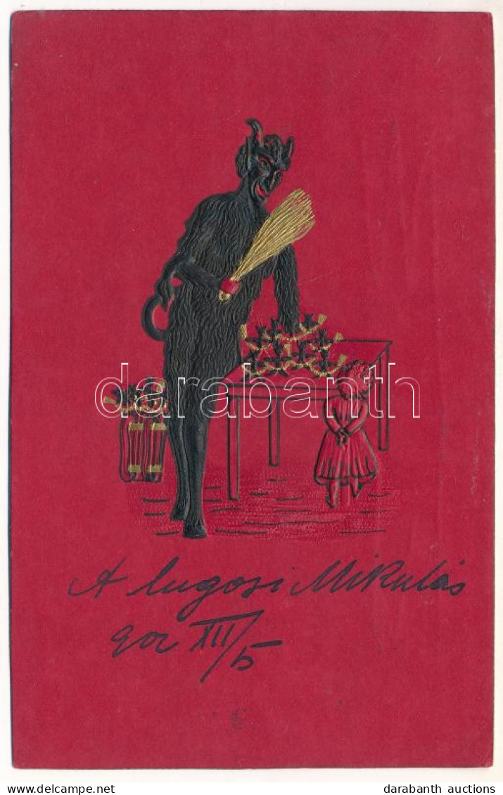 T4 1902 Krampus. Emb. Litho (vágott / Cut) - Non Classés