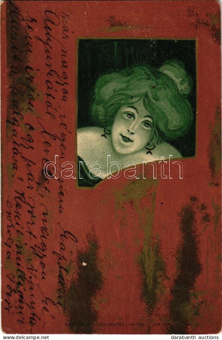 T2/T3 1901 Hölgy / Lady. Erika Nr. 465. Art Nouveau Litho, Unsigned Raphael Kirchner (EK) - Non Classés